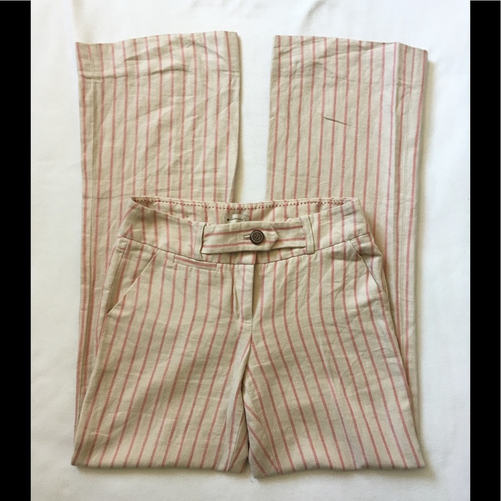 Anthro Elevenses stripe wide leg pant trousers